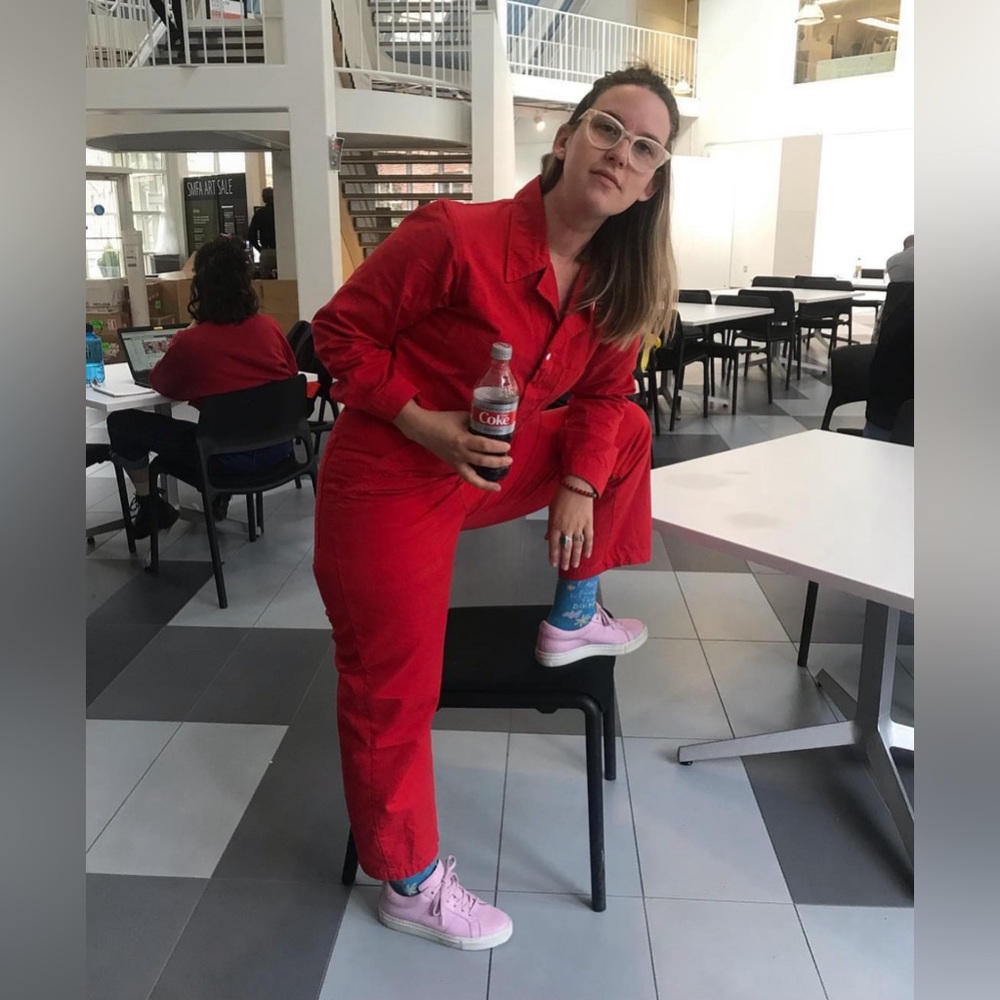 Big Bud Press long sleeved jumpsuit medium red
